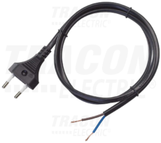 UTIKAČ EURO S KABELOM 2X1,0MM2, 2M, 2,5A, 250VAC, H05VVH2-F, 600W